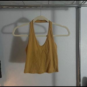 Tillys Mustard yellow halter crop top
